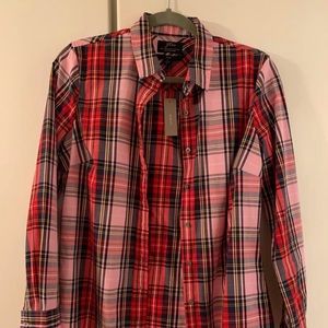 NWT J. Crew plaid poplin shirt